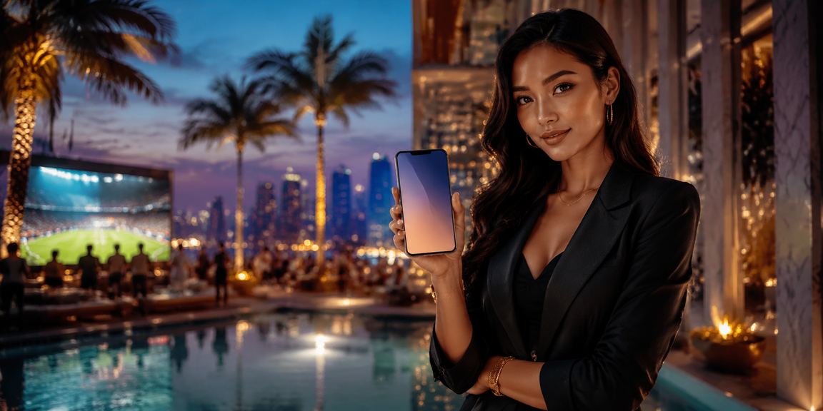 Model Vietnam menggunakan aplikasi casino di ponsel dengan tampilan modern